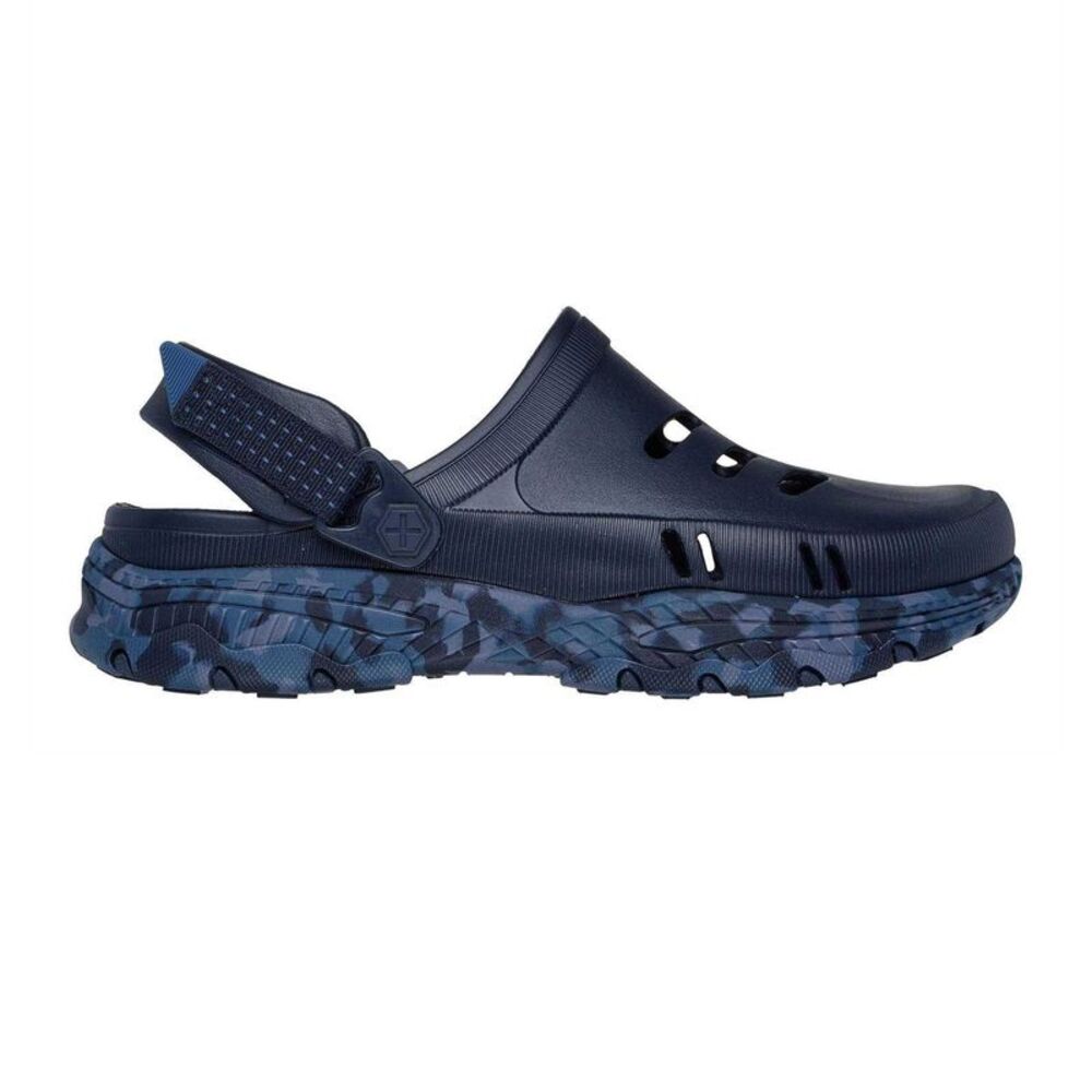 Skechers Mens Creston Foam Plateau Heel Casual Clogs / Navy